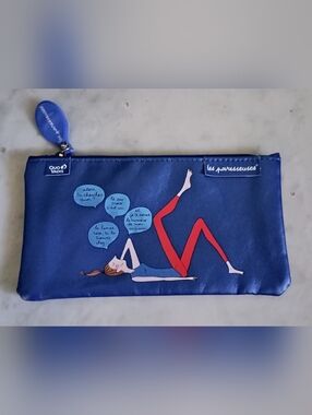 Quo Vadis 'les paresseuses' Blue Illustration Zip Pouch